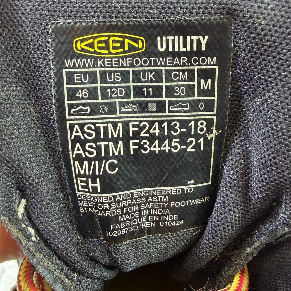 Keen Men's Black 12D Utility Steel Toe Work Safety Outdoor Hiking Boots Trail - Picture 2 of 10